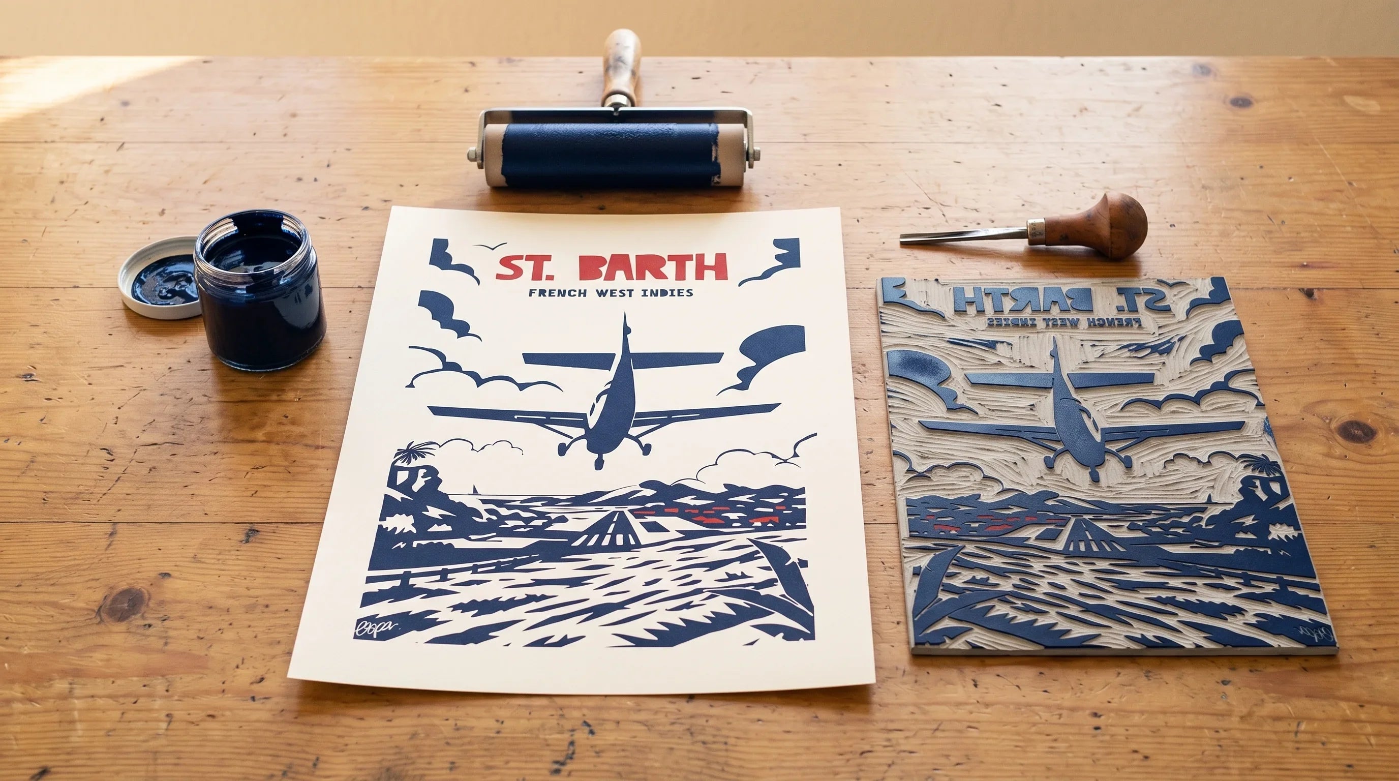 La linogravure (linocut) expliquée : la technique derrière les affiches ESPA